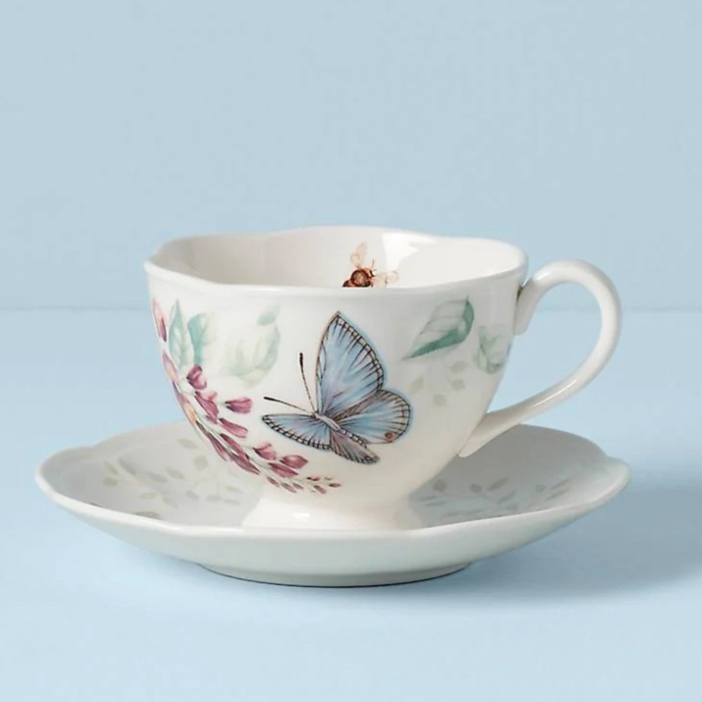 Lennox Butterfly Meadow Blue Cup and Saucer set.